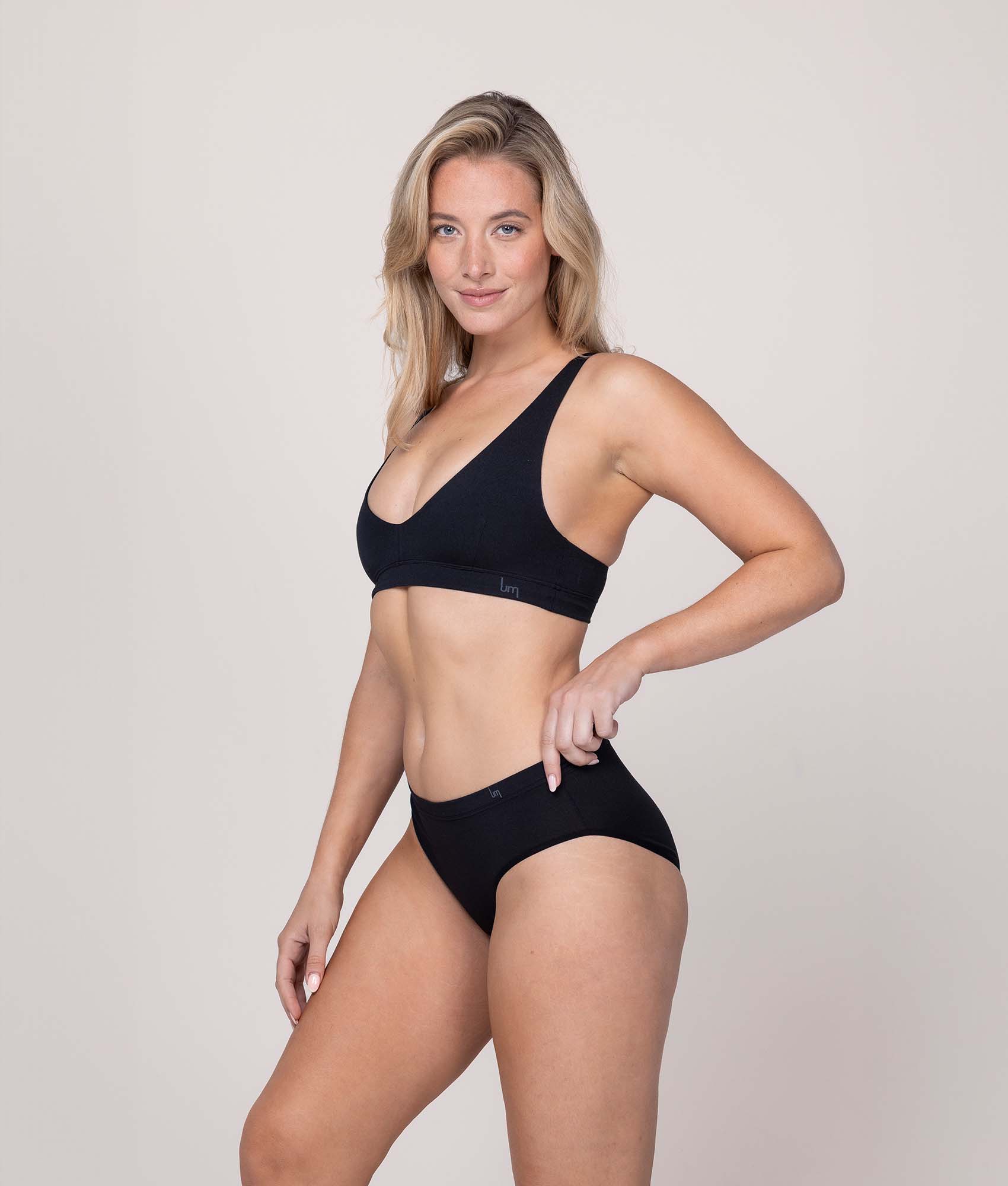 Zwarte Dames Slip Volcano Ash (6 - pack) - Undiemeister