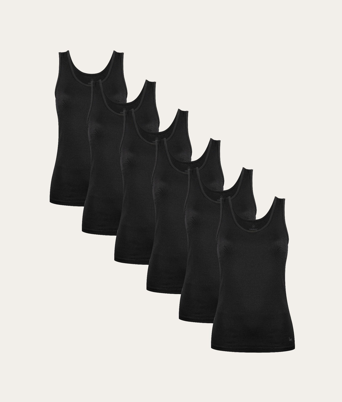 Zwarte Dames Tanktop Volcano Ash (6 - pack) - Undiemeister
