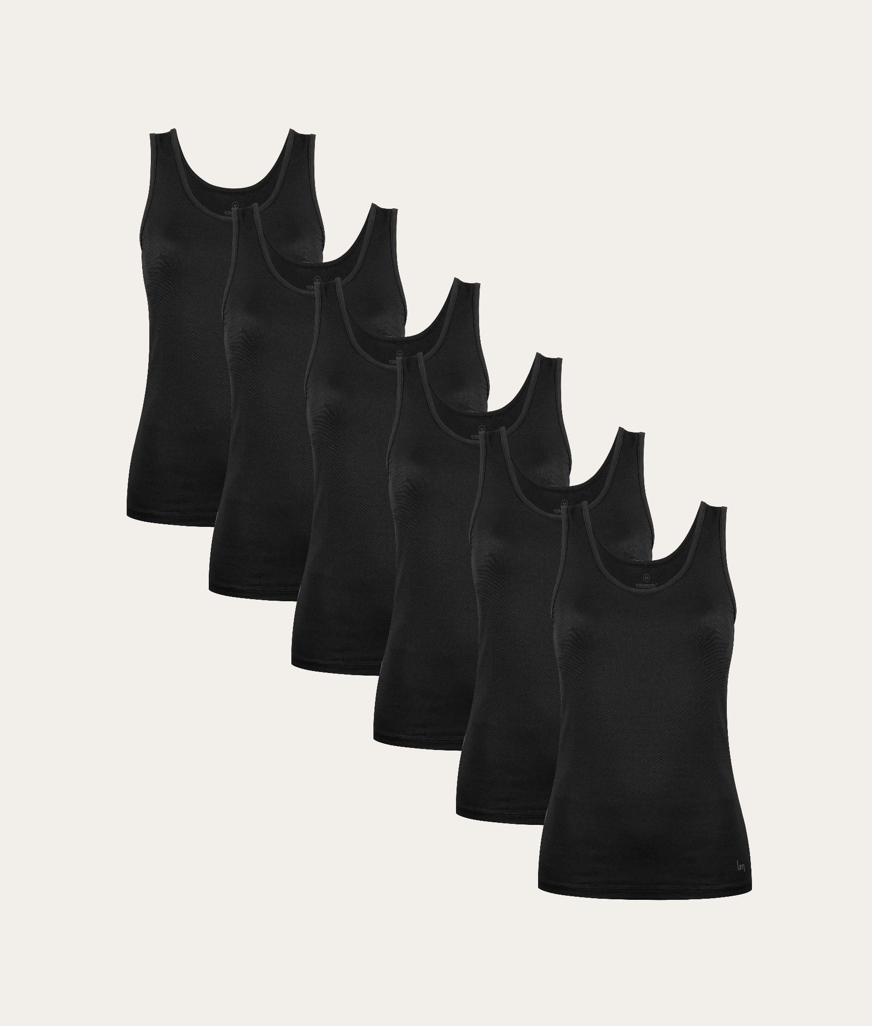Zwarte Dames Tanktop Volcano Ash (6 - pack) - Undiemeister