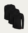 Zwarte Slim Fit Longsleeve V-hals Volcano Ash (3-pack)