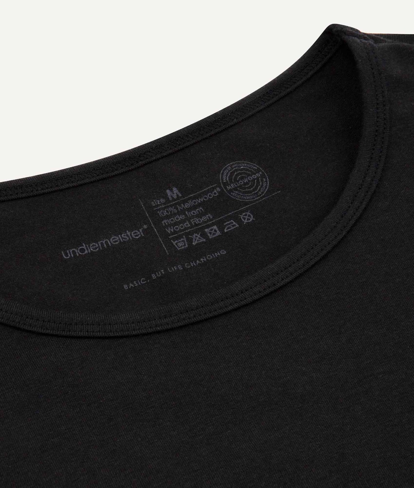 Zwarte Slim Fit Longsleeve Ronde Hals Volcano Ash (6 - pack) - Undiemeister