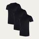 Schwarzes Slim Fit T-Shirt Rundhalsausschnitt Volcano Ash 3er-Pack