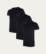 Zwarte Slim Fit T-shirt Ronde Hals Volcano Ash (3-pack)
