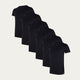 Schwarzes Slim Fit T-Shirt Rundhalsausschnitt Volcano Ash 6er-Pack