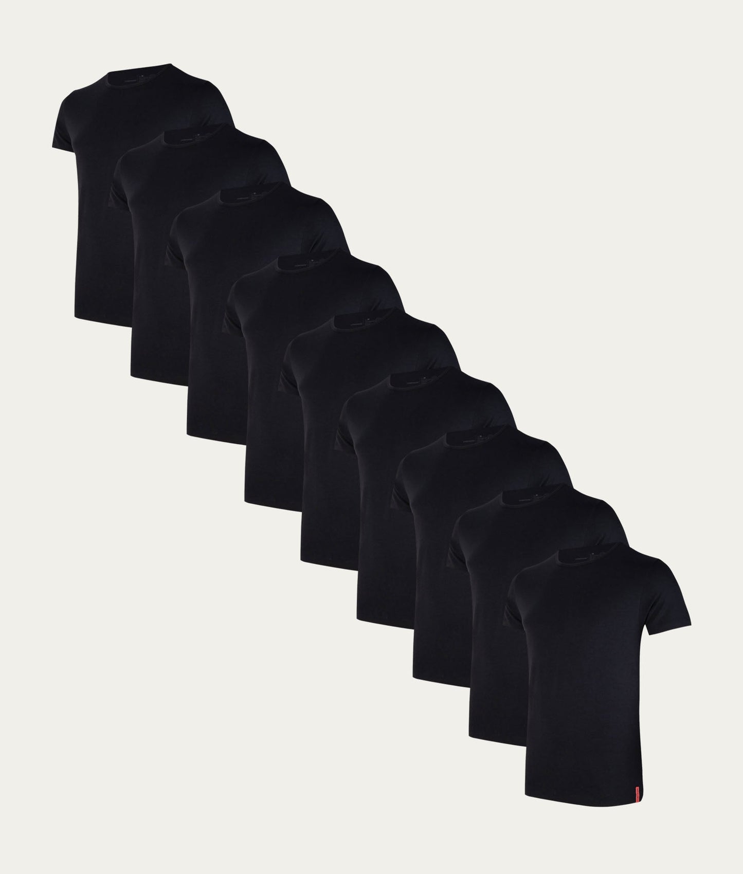 9-pack zwarte T-shirts met ronde hals | Undiemeister