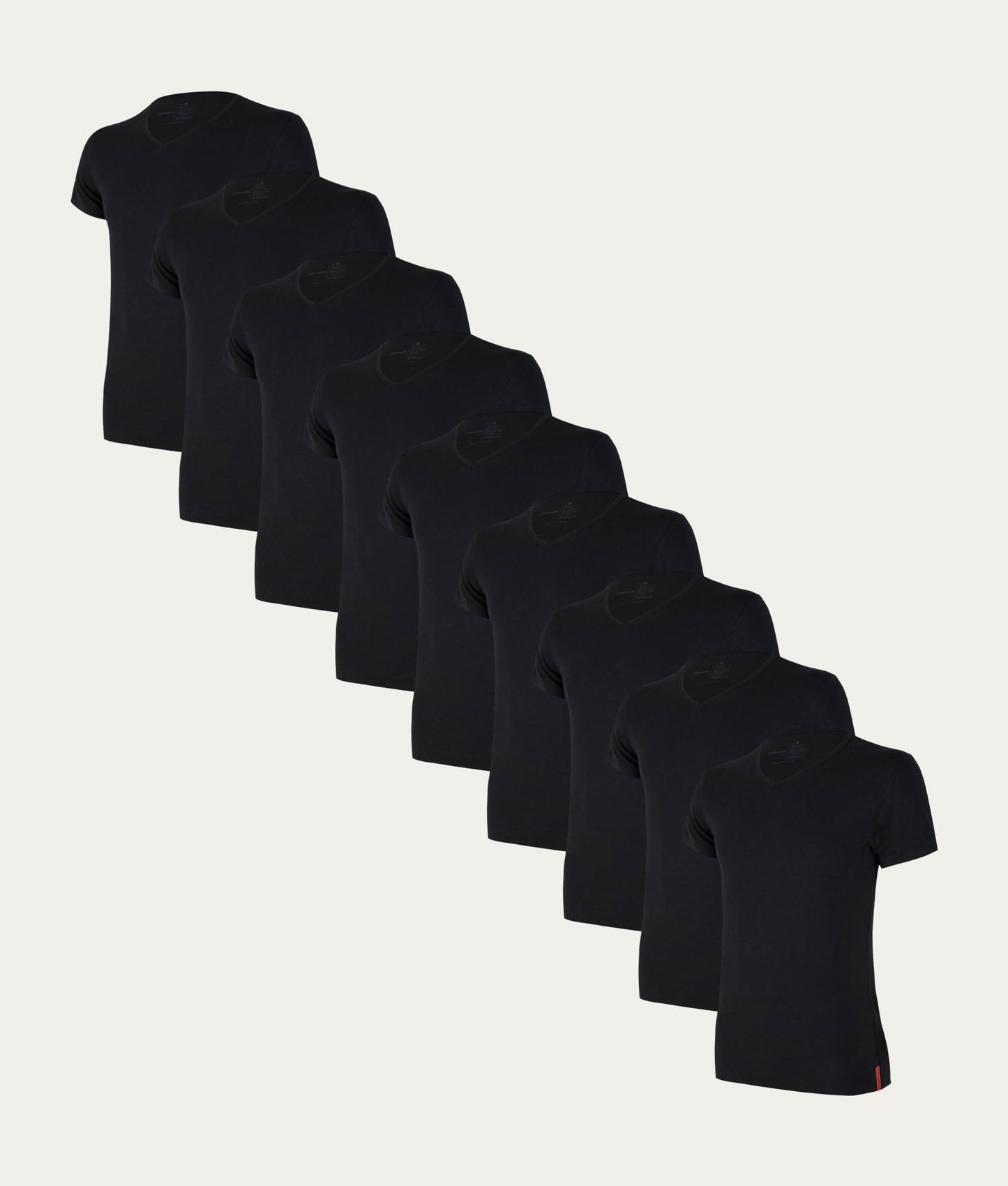9-pack zwarte T-shirts met V-hals | Undiemeister