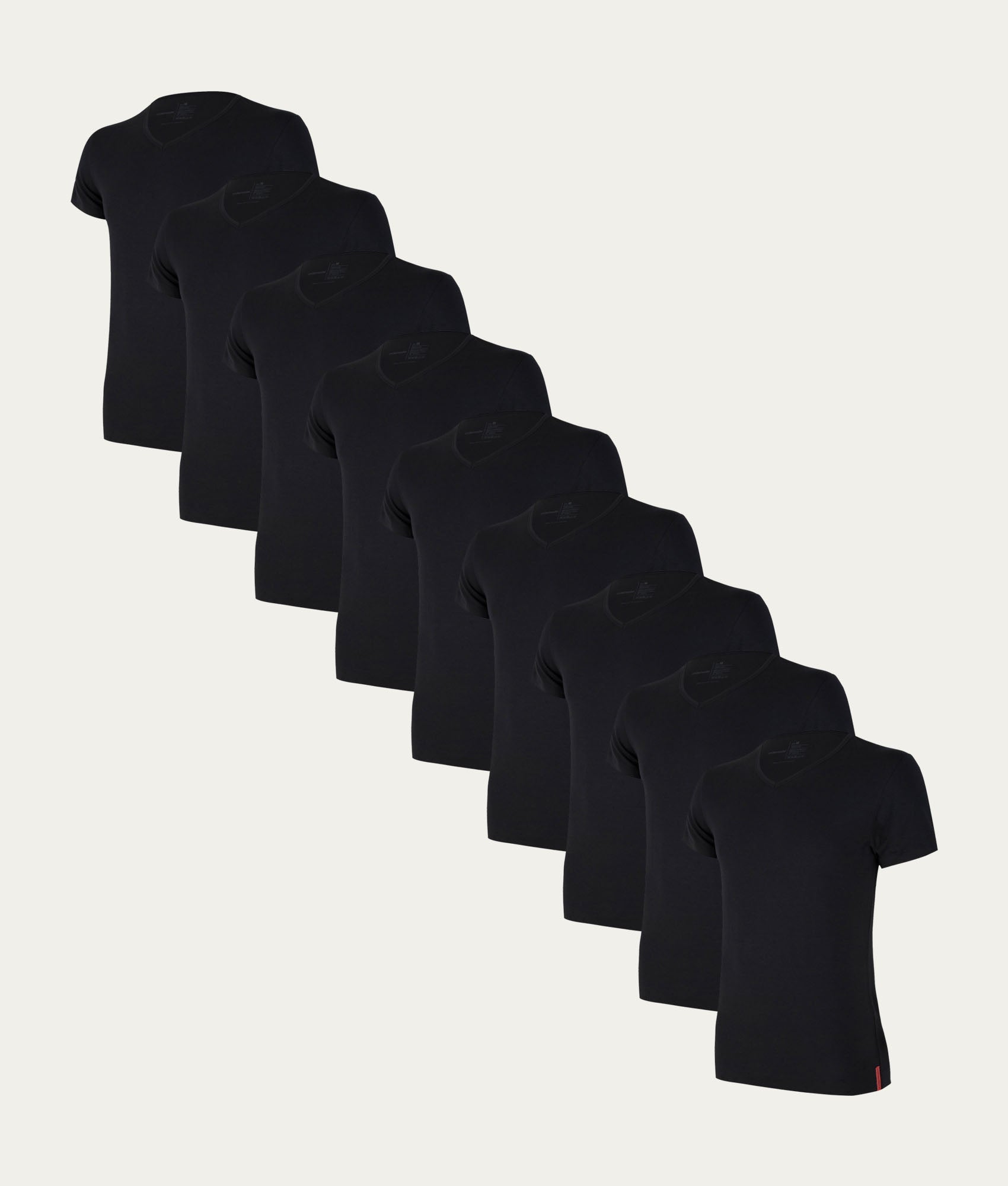 9-pack zwarte T-shirts met V-hals | Undiemeister