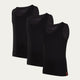 Schwarzes Slim Fit Tanktop Volcano Ash 3er-Pack