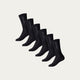Black Sports Socks Volcano Ash 6-pack