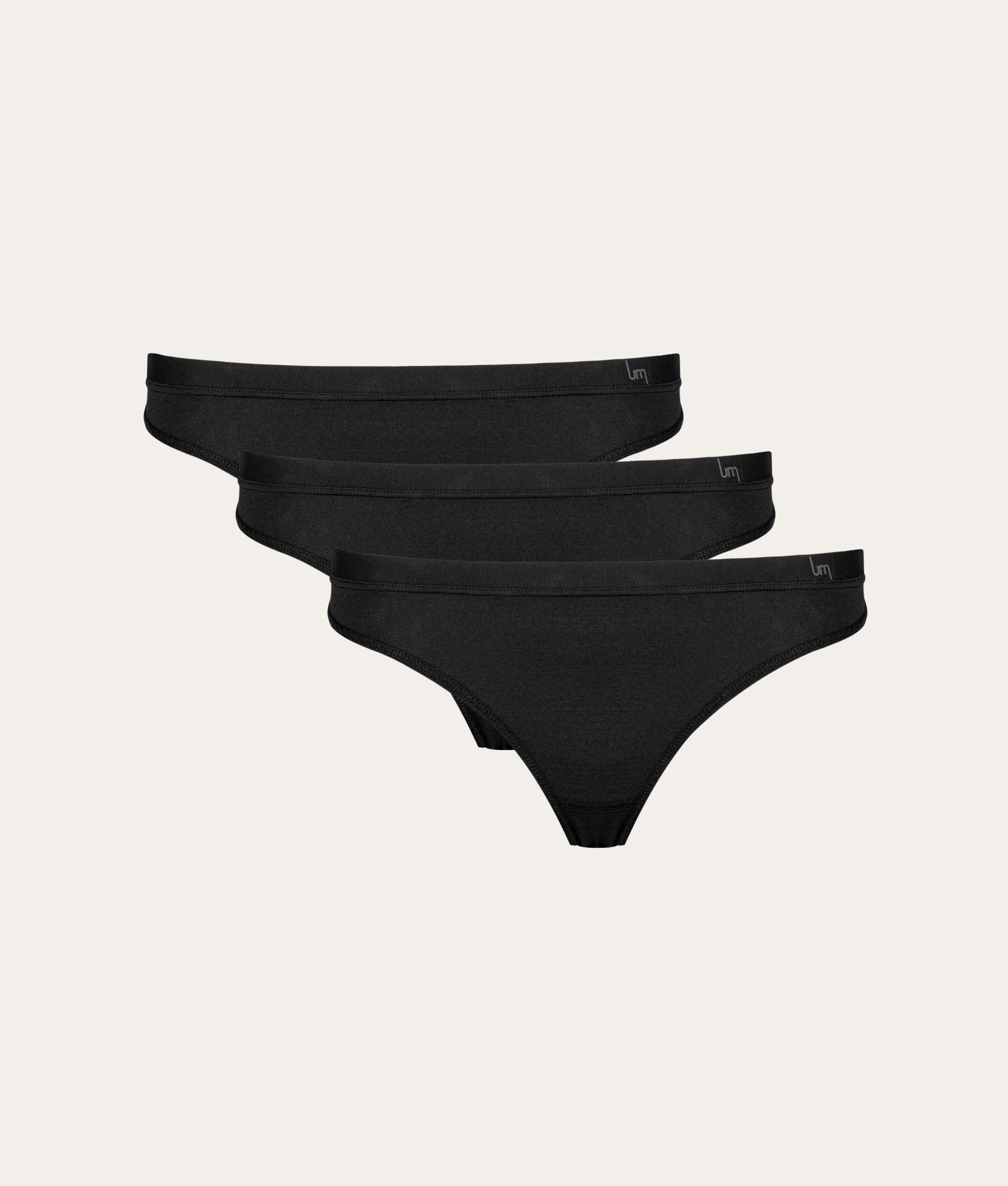 Zwarte String Volcano Ash (3 - pack) - Undiemeister