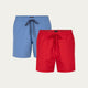 Eisblau & Rot Badehose 2er-Pack