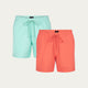 Mintgrüne & Korallenrote Badehose 2er-Pack