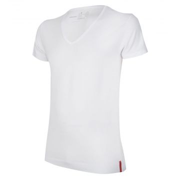 White T-shirt Deep V-neck front