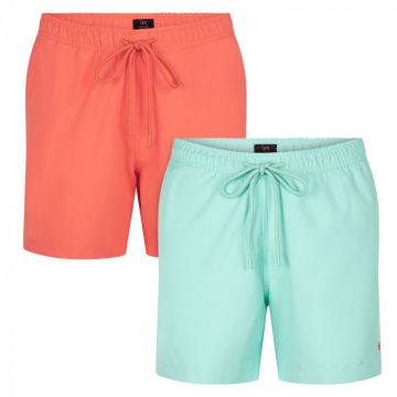 Undiemeister® Swim Trunks 2-pack - Mint Green & Coral Red