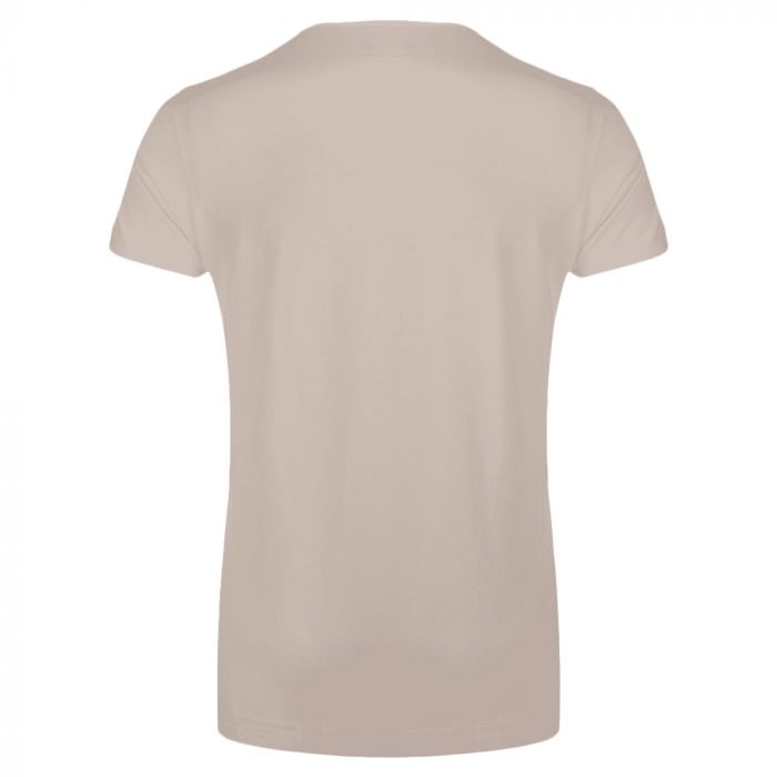 Khaki T-shirt Deep V-neck back