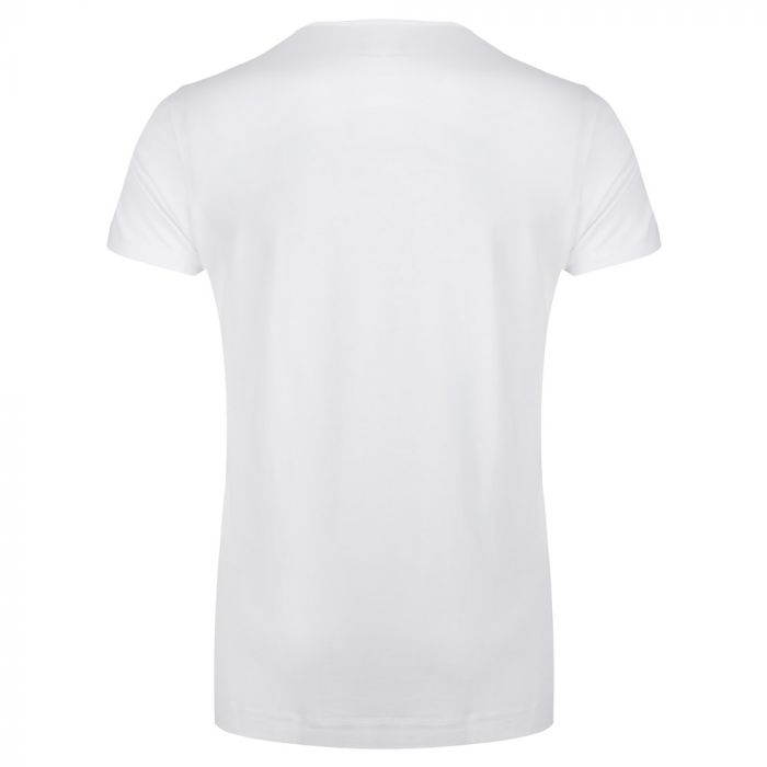 White T-shirt Deep V-neck back