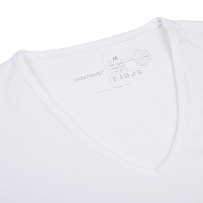 White T-shirt Deep V-neck