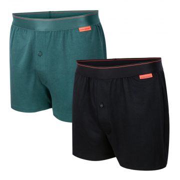 Undiemeister® Loose Boxer Shorts 2-pack Svart/Grön