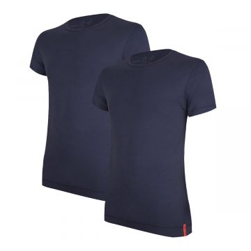 Undiemeister® Slim Fit T-Shirt Rundhalsausschnitt 2er-Pack Storm Cloud