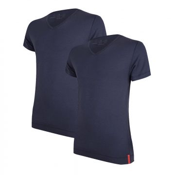 Undiemeister® Slim Fit T-Shirt V-Ausschnitt 2er-Pack Storm Cloud