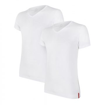 Undiemeister® T-shirt slim col en V 2-pack Chalk White
