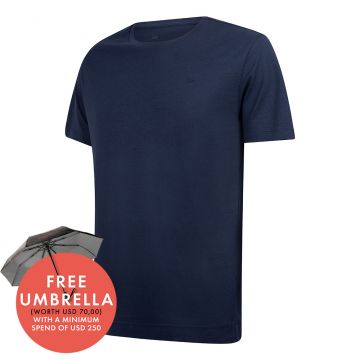Undiemeister® Blue Casual T-shirt Crew Neck Storm Cloud
