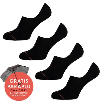 Undiemeister® Zwarte Footies 4-pack Volcano Ash