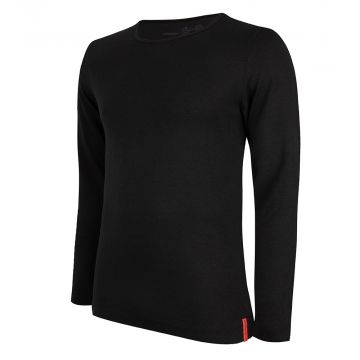 Undiemeister® Langærmet Slim-Fit T-shirt Sort Rund Halsudskaering Volcano Ash