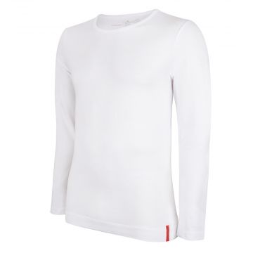 Undiemeister® Slim Fit T-shirt blanc à manches longues un col rond Chalk White