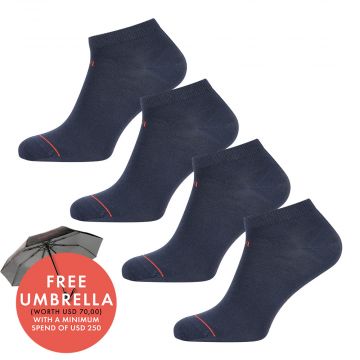 Undiemeister® Blue Sneaker Socks Storm Cloud 4-pack