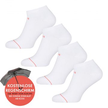 Undiemeister® Weiße Sneakersocken Chalk White, 4er Pack