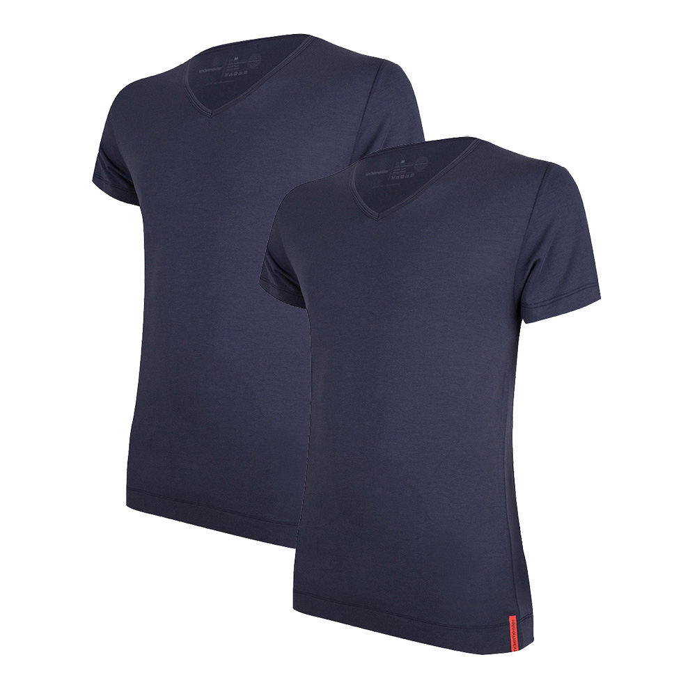 Undiemeister® Slim Fit T-shirt V-hals 2-pack Storm Cloud - Kwaliteit Heren Ondershirts - M