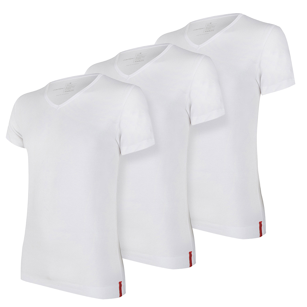 Undiemeister® T-shirts Kennismakingsset 3=2 (GRATIS v-hals t-shirt) - Kwaliteit Heren Ondershirts - XS