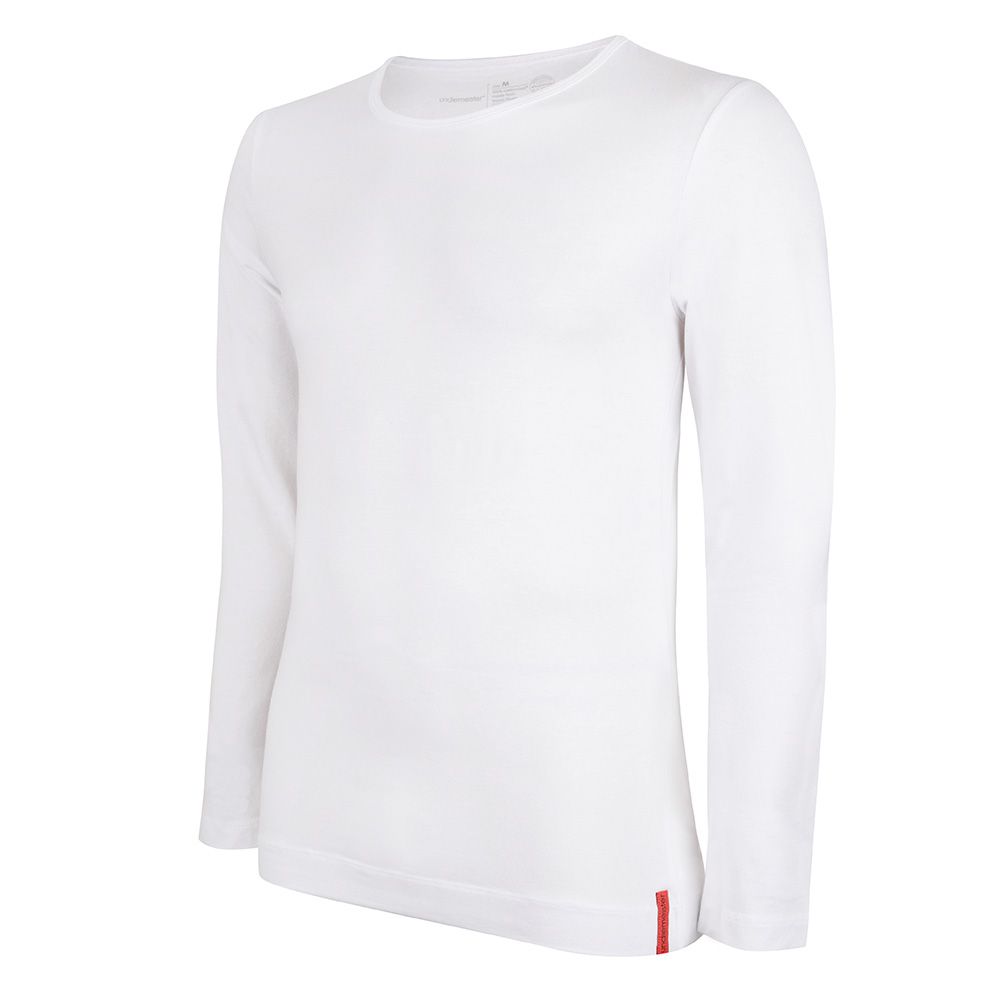 Undiemeister® Witte Slim Fit Longsleeve Ronde Hals Chalk White - Kwaliteit Heren Ondershirts - XS