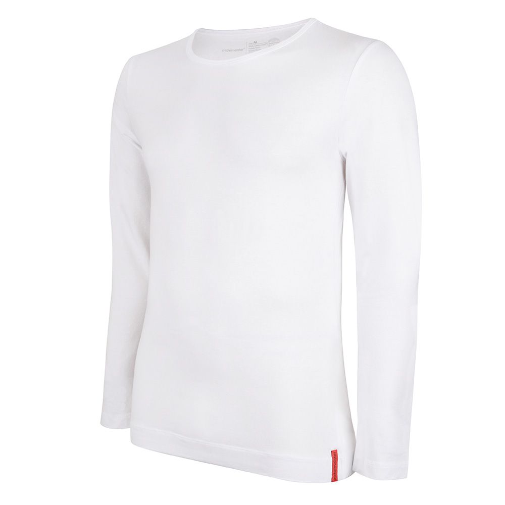 Undiemeister® Witte Slim Fit Longsleeve Ronde Hals Chalk White - Kwaliteit Heren Ondershirts - XXL