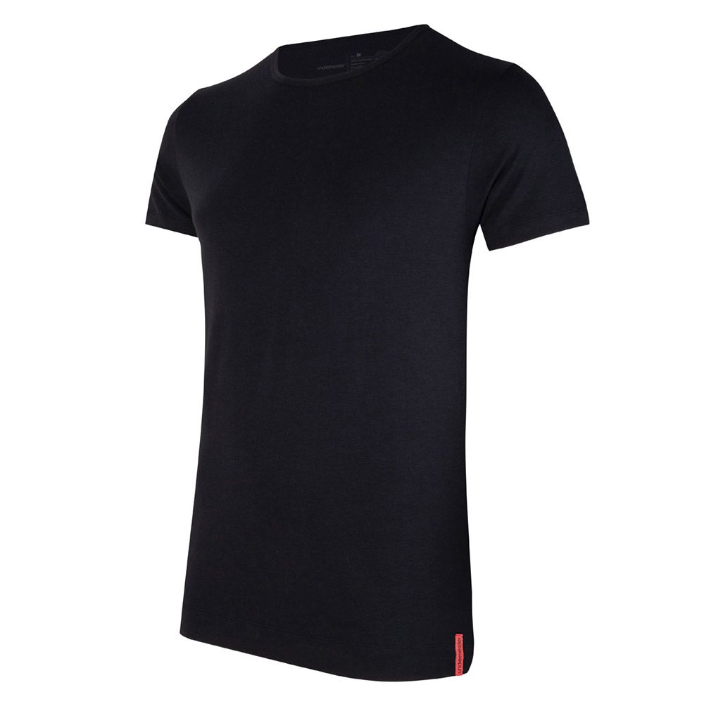 Undiemeister® Zwart Slim Fit T-shirt Ronde hals Volcano Ash - Kwaliteit Heren Ondershirts - XXXL