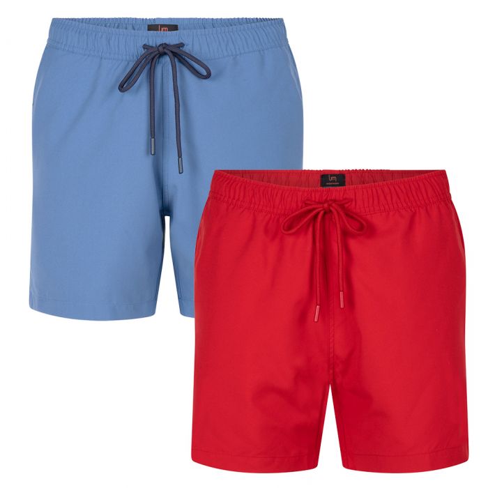 Undiemeister® Zwembroeken 2-pack - IJsblauw & Rood - XL