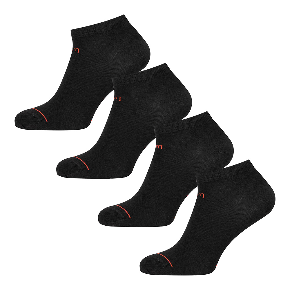Undiemeister® Zwarte Sneaker Sokken Volcano Ash 4-pack - Volcano Ash (zwart) - maat 35-38